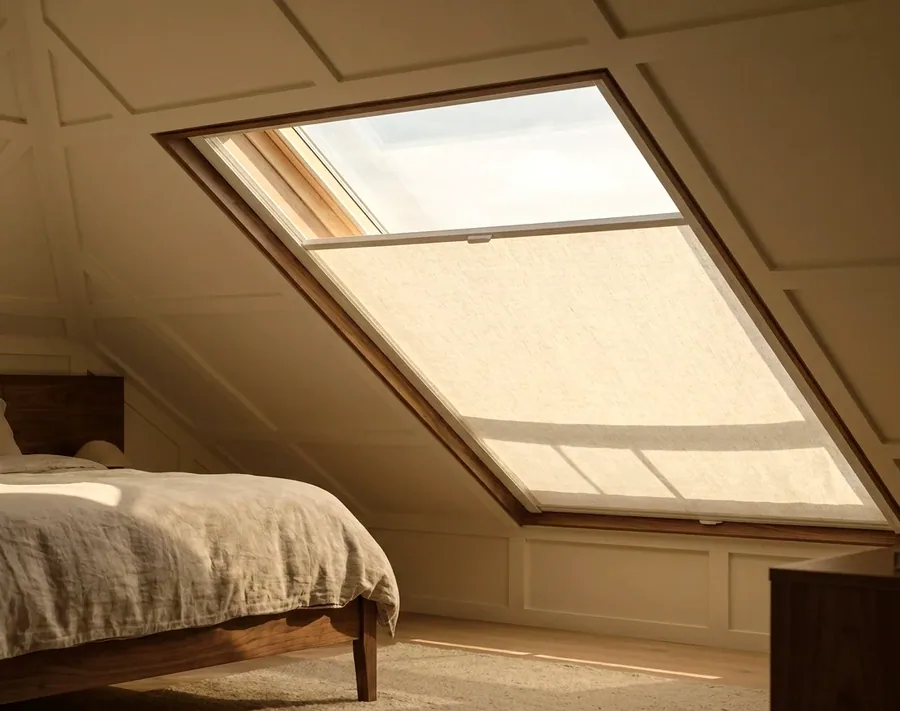 Skylight & Shaped Blinds fitted in a Ruimsig home